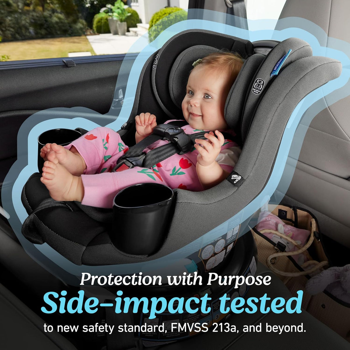 EasyTurn 360 2-in-1 Rotating Convertible Car Seat, 360 Degree Rotating Infant to Toddler Rotating Car Seat, 2 Modes Rear and Forward Facing, Slim Design, Solae