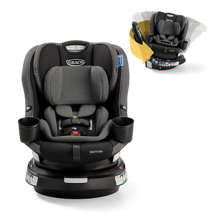 EasyTurn 360 2-in-1 Rotating Convertible Car Seat, 360 Degree Rotating Infant to Toddler Rotating Car Seat, 2 Modes Rear and Forward Facing, Slim Design, Solae