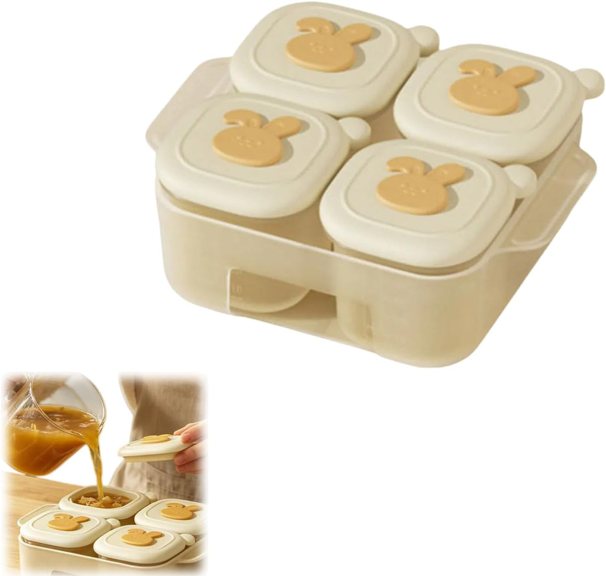 Food Freezer Tray,8 Pieces 40ml Storage Containers with Measurement Marks,Leakproof Silicone Freezer for Boys Girls Puree Breastmilk Dessert Snack Home Kitchen Camping (A)
