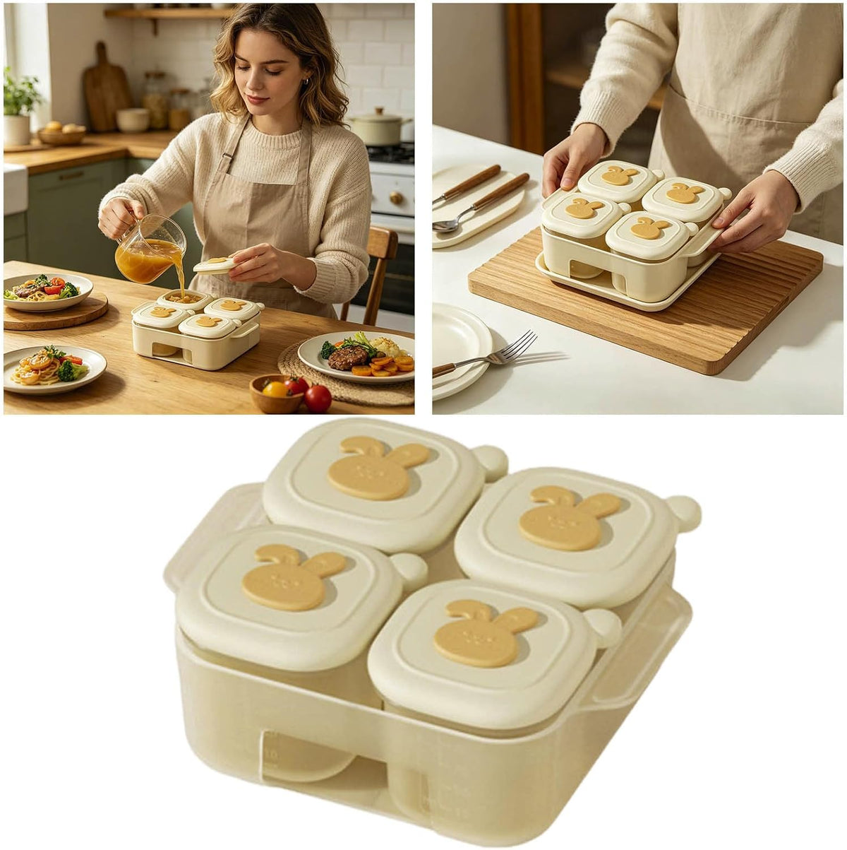 Food Freezer Tray,8 Pieces 40ml Storage Containers with Measurement Marks,Leakproof Silicone Freezer for Boys Girls Puree Breastmilk Dessert Snack Home Kitchen Camping (A)