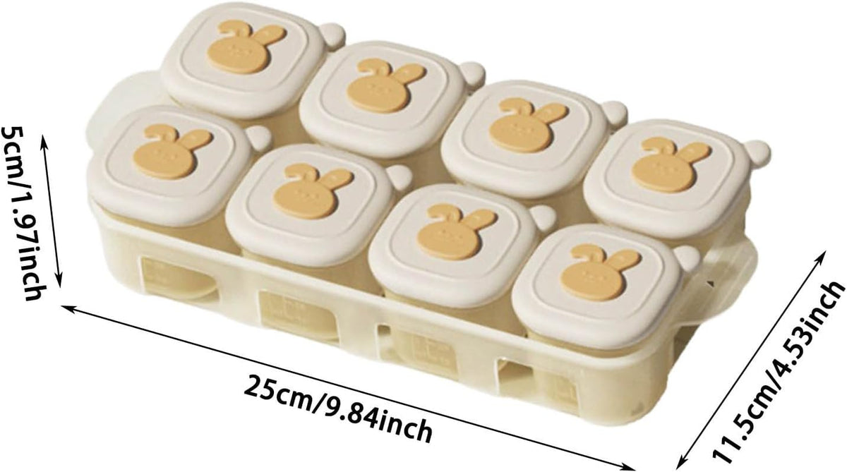 Food Freezer Tray,8 Pieces 40ml Storage Containers with Measurement Marks,Leakproof Silicone Freezer for Boys Girls Puree Breastmilk Dessert Snack Home Kitchen Camping (A)