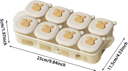 Food Freezer Tray,8 Pieces 40ml Storage Containers with Measurement Marks,Leakproof Silicone Freezer for Boys Girls Puree Breastmilk Dessert Snack Home Kitchen Camping (A)