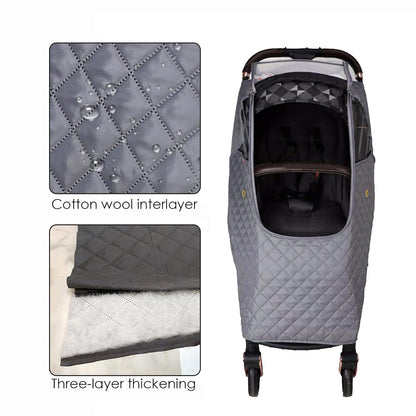 Owlike Universal Winter Baby Stroller Rain Cover Windproof Quilted Travel Weather Cover for Baby Stroller Pushchair