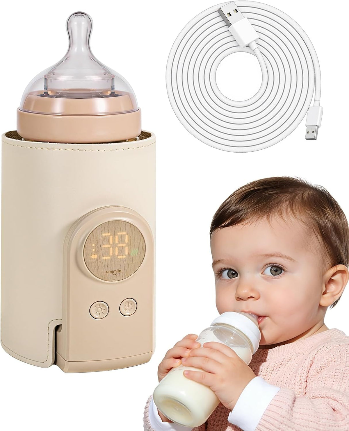 Umimile Portable Bottle Warmer for Travel, Heats Bottles Directly