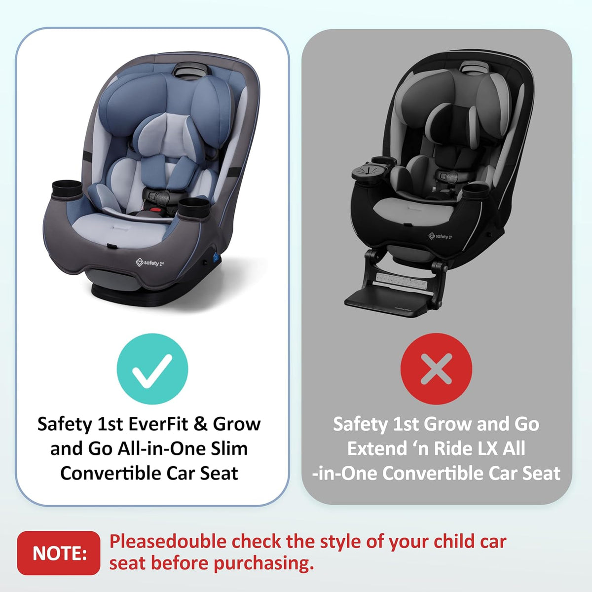 2PCS Car Seat Snack Tray with Cup Holder for Safety 1st EverFit & Grow and Go | Maxi-COSI Pria | Cosco All-in-One Car Seat, Car Seat Cup Holder Accessory, Dishwasher Safe, Black (Model C6577&C6474)