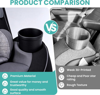 2PCS Car Seat Snack Tray with Cup Holder for Safety 1st EverFit & Grow and Go | Maxi-COSI Pria | Cosco All-in-One Car Seat, Car Seat Cup Holder Accessory, Dishwasher Safe, Black (Model C6577&C6474)