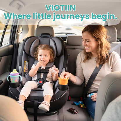 2PCS Car Seat Snack Tray with Cup Holder for Safety 1st EverFit & Grow and Go | Maxi-COSI Pria | Cosco All-in-One Car Seat, Car Seat Cup Holder Accessory, Dishwasher Safe, Black (Model C6577&C6474)
