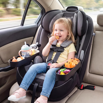 2PCS Car Seat Snack Tray with Cup Holder for Safety 1st EverFit & Grow and Go | Maxi-COSI Pria | Cosco All-in-One Car Seat, Car Seat Cup Holder Accessory, Dishwasher Safe, Black (Model C6577&C6474)