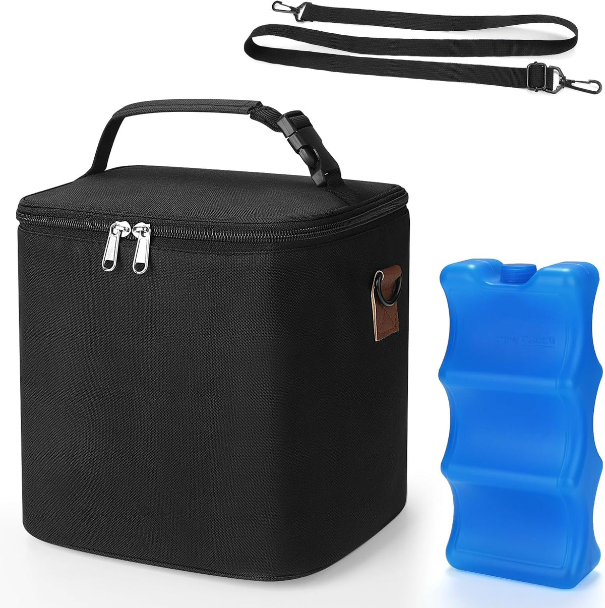 Breastmilk Cooler Bag with Ice Pack, Baby Bottle Cooler Bags, Insulated Bottle Cooler Tote Bags On The Go, Fits 6 Large 9oz Bottles, for Nursing Mom Daycare Travel, Grey