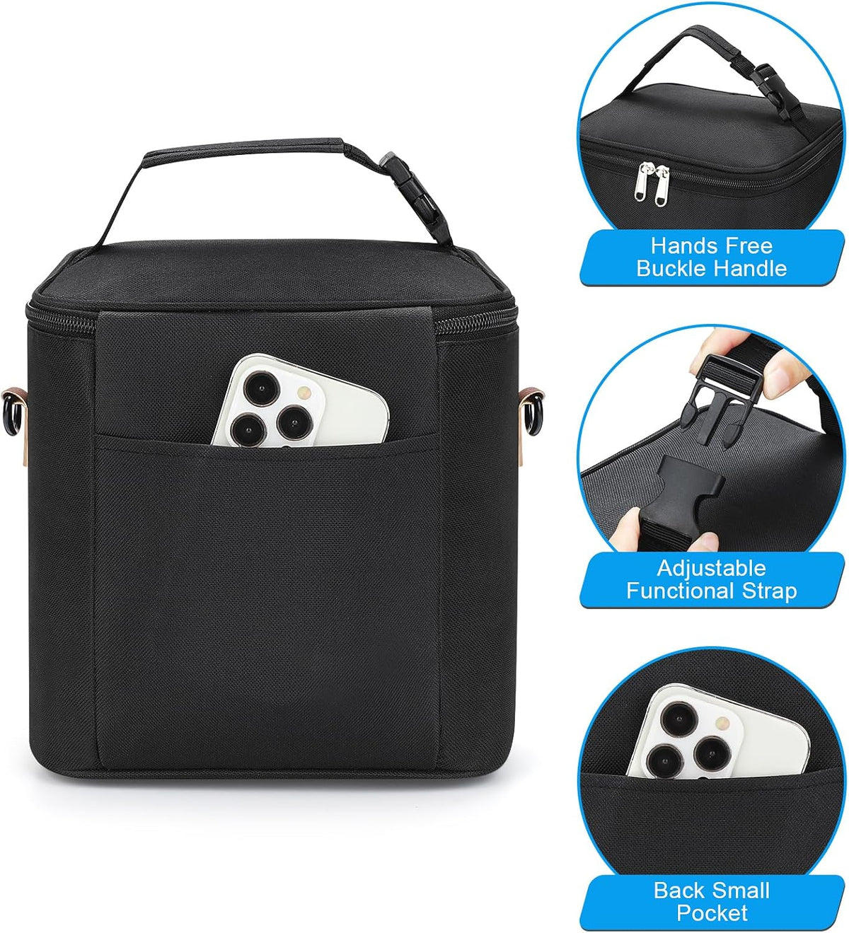 Breastmilk Cooler Bag with Ice Pack, Baby Bottle Cooler Bags, Insulated Bottle Cooler Tote Bags On The Go, Fits 6 Large 9oz Bottles, for Nursing Mom Daycare Travel, Grey