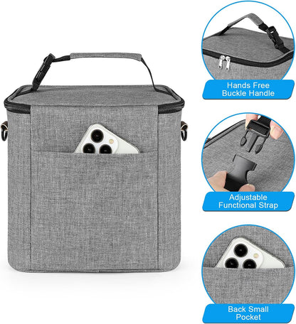 Breastmilk Cooler Bag with Ice Pack, Baby Bottle Cooler Bags, Insulated Bottle Cooler Tote Bags On The Go, Fits 6 Large 9oz Bottles, for Nursing Mom Daycare Travel, Grey