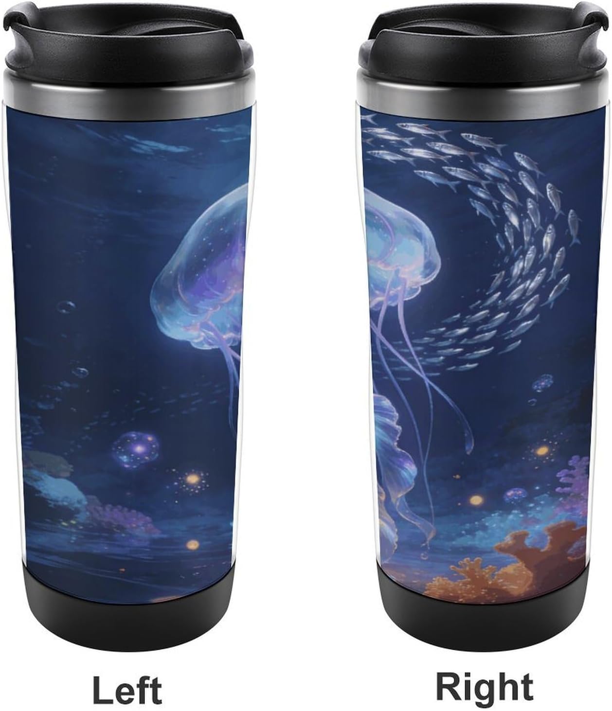 13oz Insulated Travel Coffee Mug Reusable Coffee Cup Water Bottle | Ocean Travel Mug with Leak Proof Lid Double Wall Stainless Steel Coffee Tumbler Personalized Gift