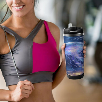 13oz Insulated Travel Coffee Mug Reusable Coffee Cup Water Bottle | Ocean Travel Mug with Leak Proof Lid Double Wall Stainless Steel Coffee Tumbler Personalized Gift