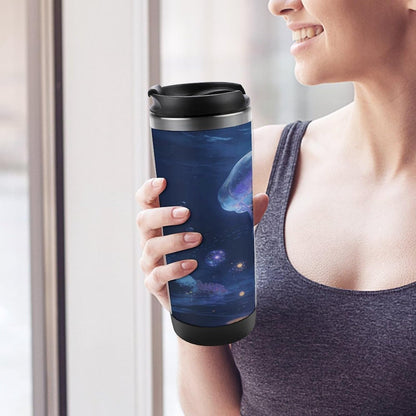 13oz Insulated Travel Coffee Mug Reusable Coffee Cup Water Bottle | Ocean Travel Mug with Leak Proof Lid Double Wall Stainless Steel Coffee Tumbler Personalized Gift