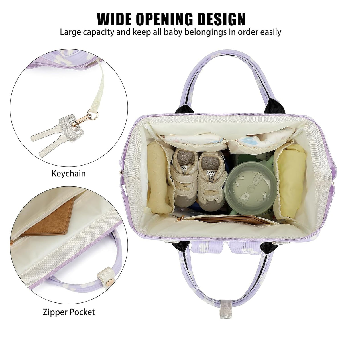 Baby Diaper Bag Backpack for Mom, Large Capacity Travel Nappy Bag for Boys & Girls with Stroller Straps (Corduroy Checkered Brown)