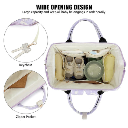 Baby Diaper Bag Backpack for Mom, Large Capacity Travel Nappy Bag for Boys & Girls with Stroller Straps (Corduroy Checkered Brown)