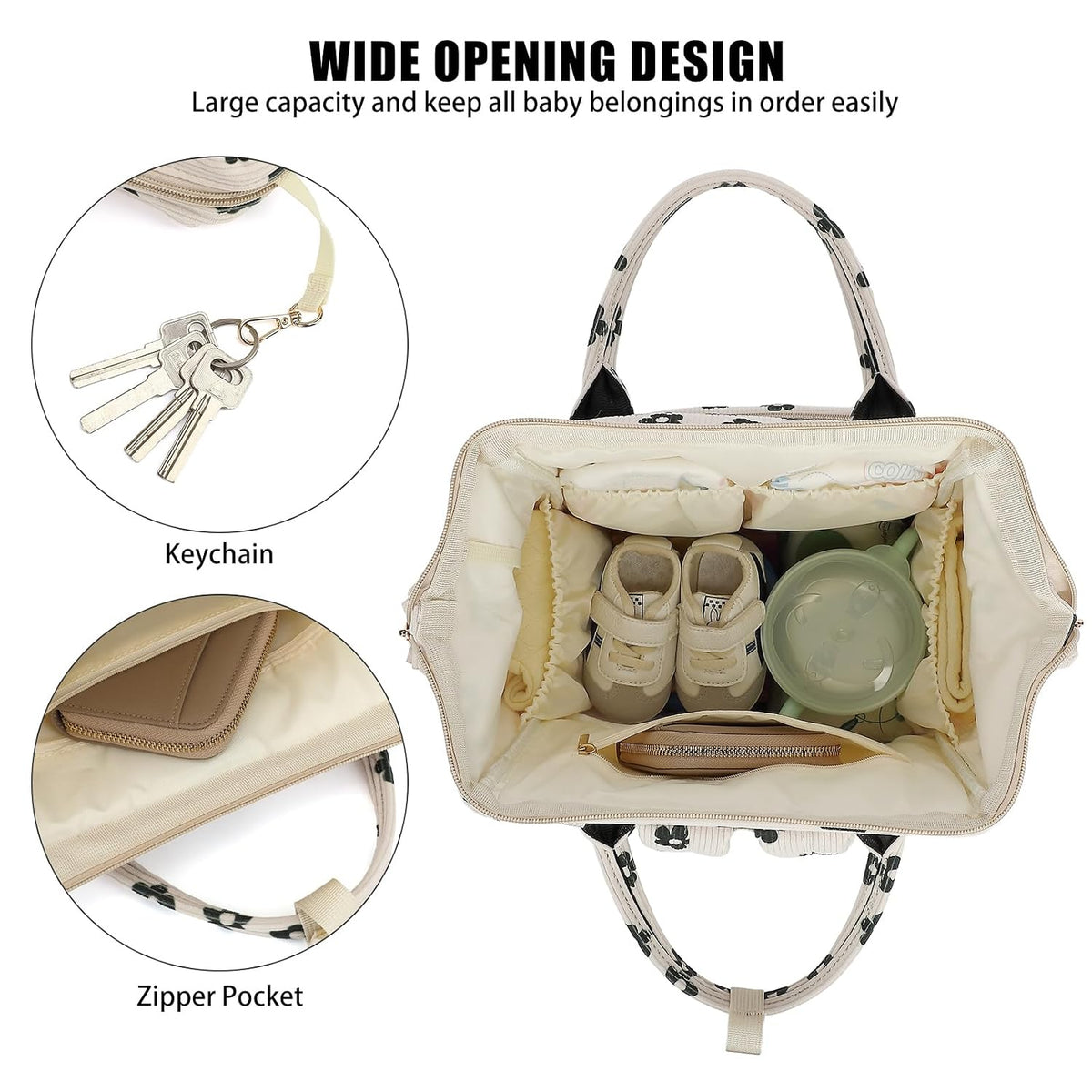 Baby Diaper Bag Backpack for Mom, Large Capacity Travel Nappy Bag for Boys & Girls with Stroller Straps (Corduroy Checkered Brown)