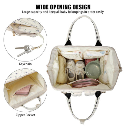 Baby Diaper Bag Backpack for Mom, Large Capacity Travel Nappy Bag for Boys & Girls with Stroller Straps (Corduroy Checkered Brown)