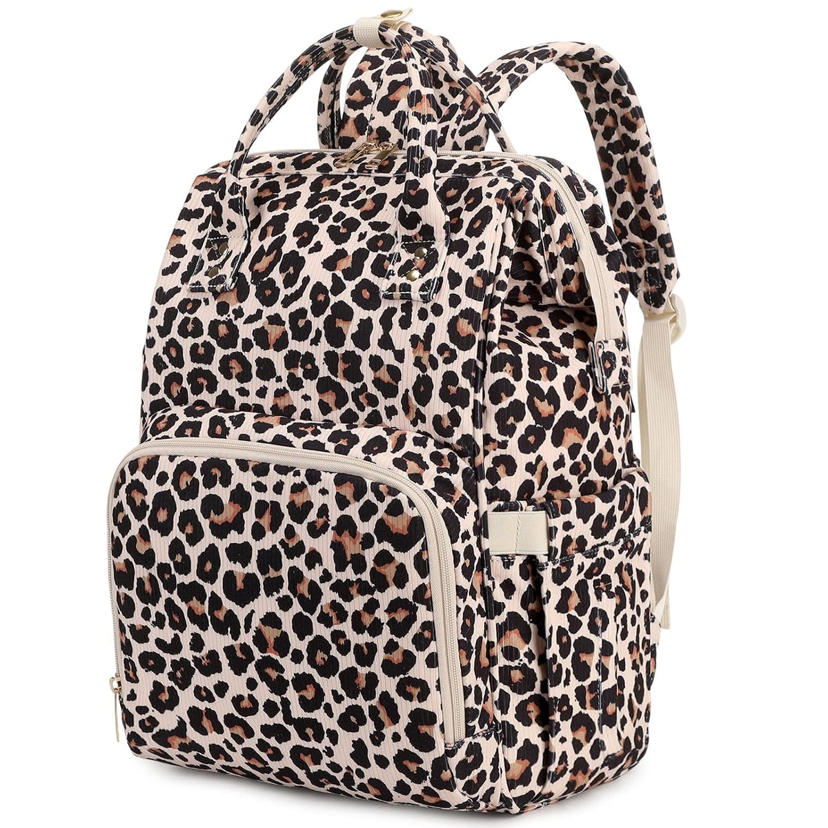 Baby Diaper Bag Backpack for Mom, Large Capacity Travel Nappy Bag for Boys & Girls with Stroller Straps (Corduroy Checkered Brown)