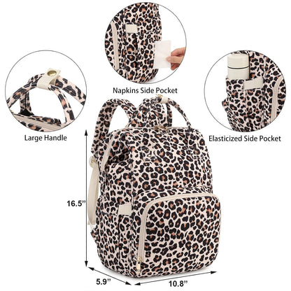 Baby Diaper Bag Backpack for Mom, Large Capacity Travel Nappy Bag for Boys & Girls with Stroller Straps (Corduroy Checkered Brown)