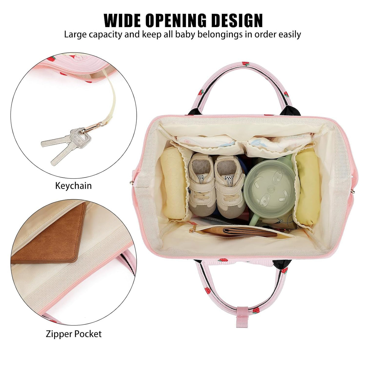 Baby Diaper Bag Backpack for Mom, Large Capacity Travel Nappy Bag for Boys & Girls with Stroller Straps (Corduroy Checkered Brown)