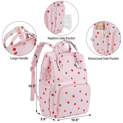 Baby Diaper Bag Backpack for Mom, Large Capacity Travel Nappy Bag for Boys & Girls with Stroller Straps (Corduroy Checkered Brown)