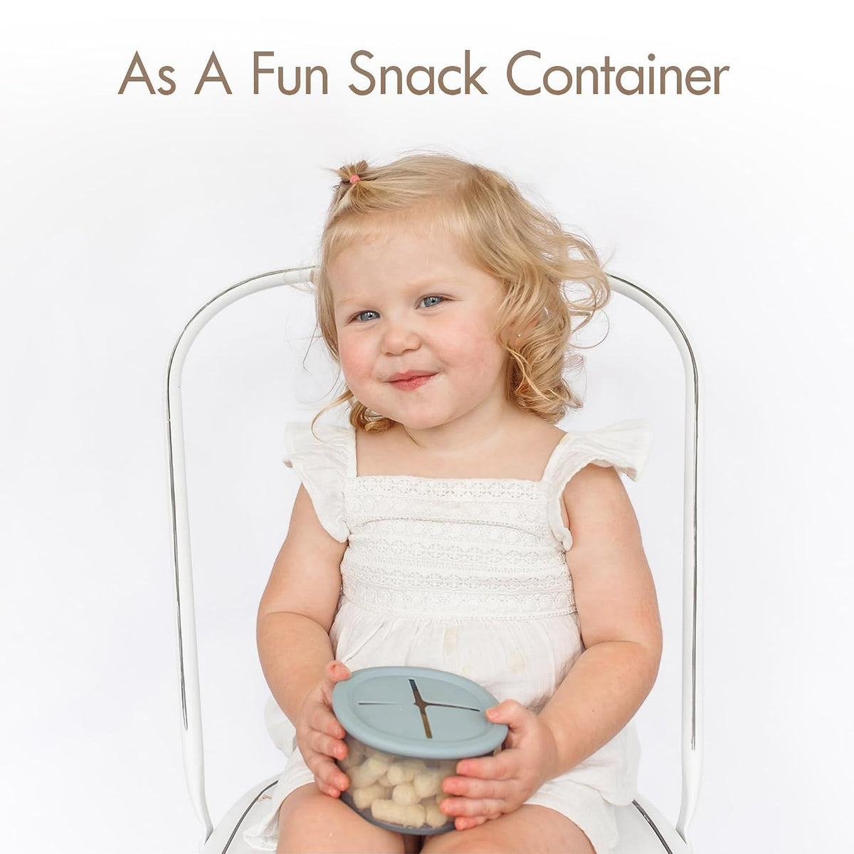 Silicone Snack Containers for Kids & Toddlers | 8 oz Baby Food Containers with Airtight Lids and A Snack Lid | Baby Food Jars | BPA Free | Freezer & Dishwasher Safe