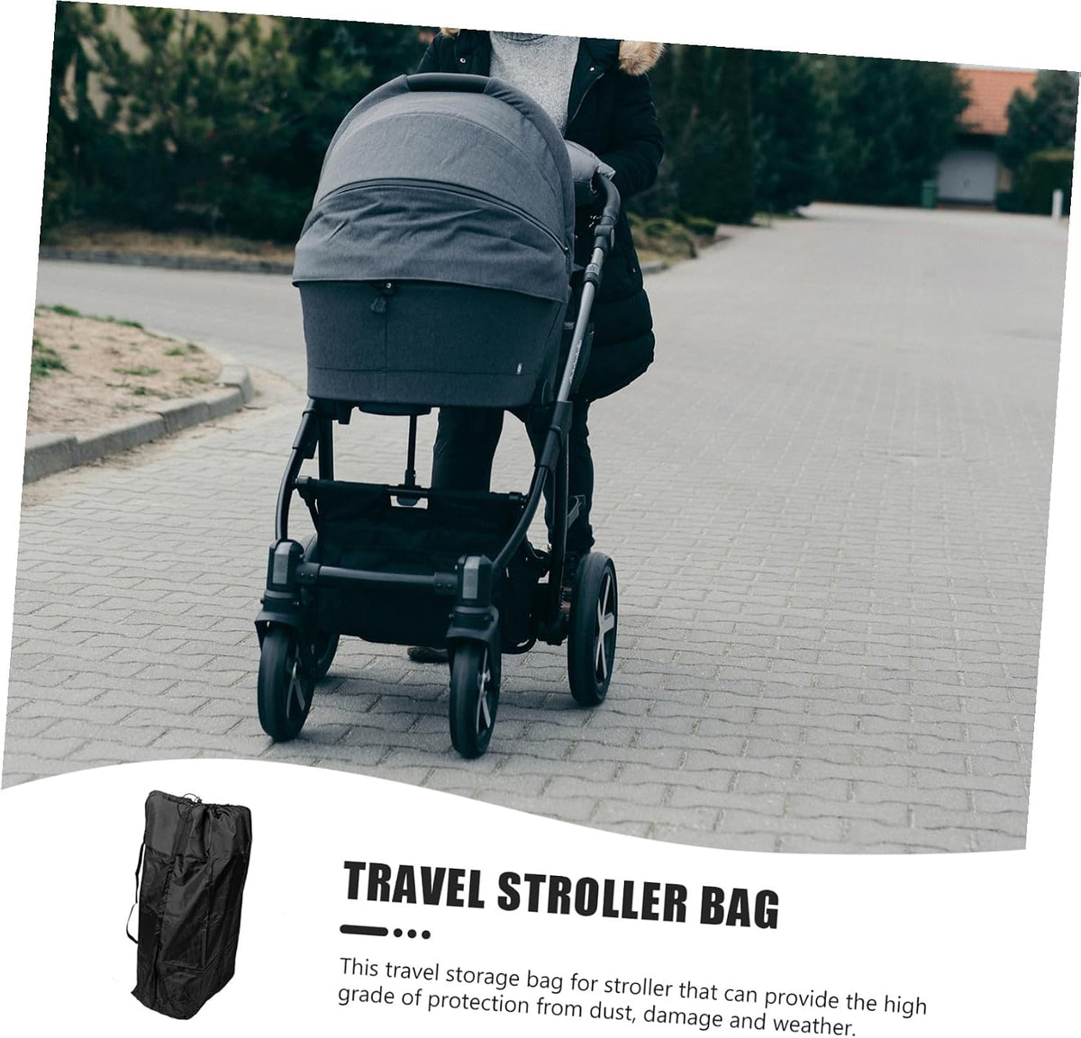 Totority Stroller Travel Bag for Airplane Trip Black Nylon Carry Bag