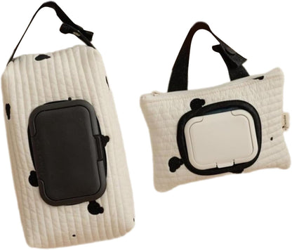 Embroidered Bear Stroller Wet Wipe Pouches Portable Baby Wipe Holder Embroidery Baby Wipes Storage Bag for Travel
