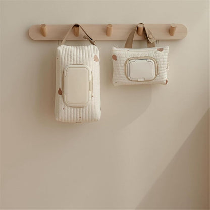 Embroidered Bear Stroller Wet Wipe Pouches Portable Baby Wipe Holder Embroidery Baby Wipes Storage Bag for Travel