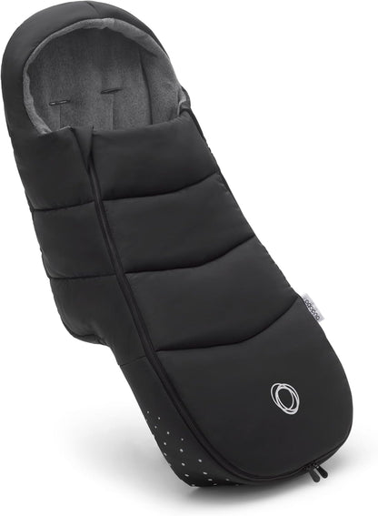 Footmuff - All-Season Stroller Accessory Weatherproof Climate Control Removable and Reflective - Midnight Black