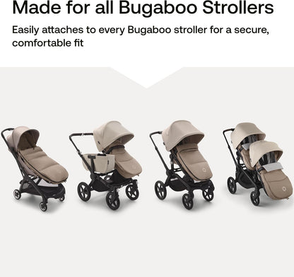 Footmuff - All-Season Stroller Accessory Weatherproof Climate Control Removable and Reflective - Midnight Black