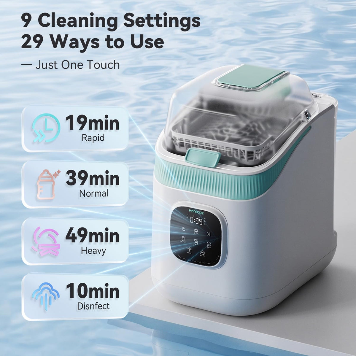 Baby Bottle Washer, Bottle Washer Pro, Sterilizer & Dryer,Baby Bottle Washer for Bottles, Pump Parts & Baby Essentials, Fast 19/49min Wash Cycles with 90 Detergent Tablets - Effortless, Time-Saving