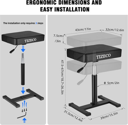 Hydraulic Piano Bench Adjustable Stool, Heavy Duty Music Keyboard Bench Seat for Piano Keyboard Stand with Black Padded Cushion for Musicians Piano Stool Chair Automatic Height Adjustment