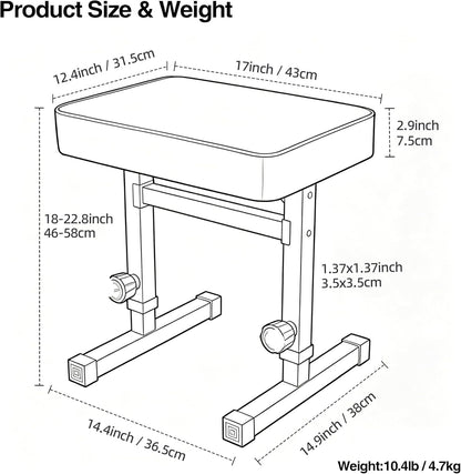 Hydraulic Piano Bench Adjustable Stool, Heavy Duty Music Keyboard Bench Seat for Piano Keyboard Stand with Black Padded Cushion for Musicians Piano Stool Chair Automatic Height Adjustment