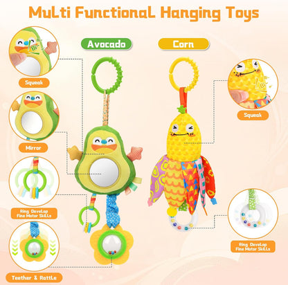 Carseat Toys Hanging for 0-6 Months Baby Stroller Hanging Toy for Sensory