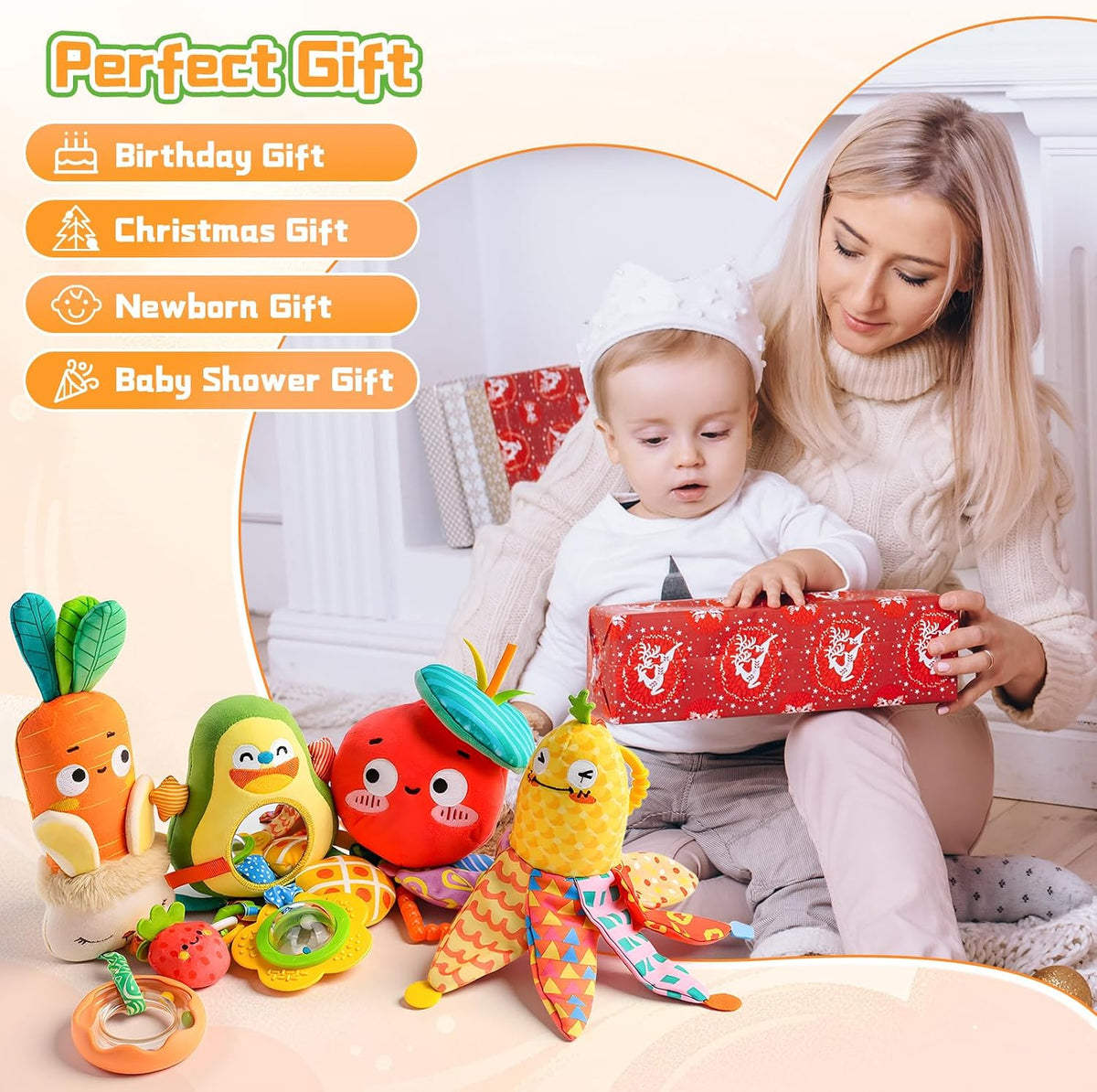 Carseat Toys Hanging for 0-6 Months Baby Stroller Hanging Toy for Sensory