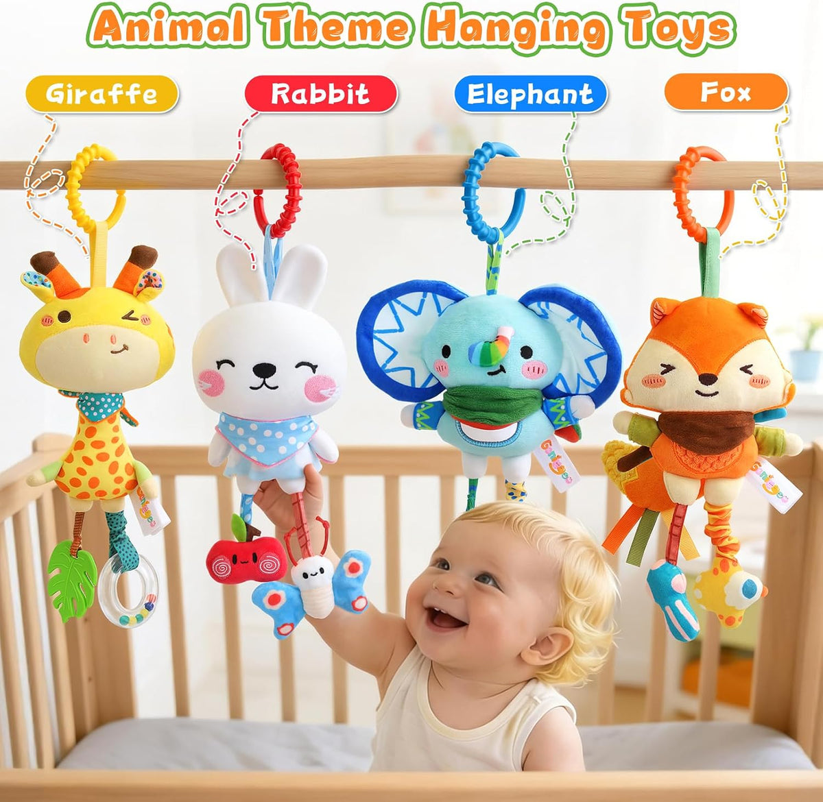 Carseat Toys Hanging for 0-6 Months Baby Stroller Hanging Toy for Sensory