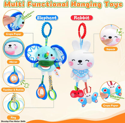 Carseat Toys Hanging for 0-6 Months Baby Stroller Hanging Toy for Sensory