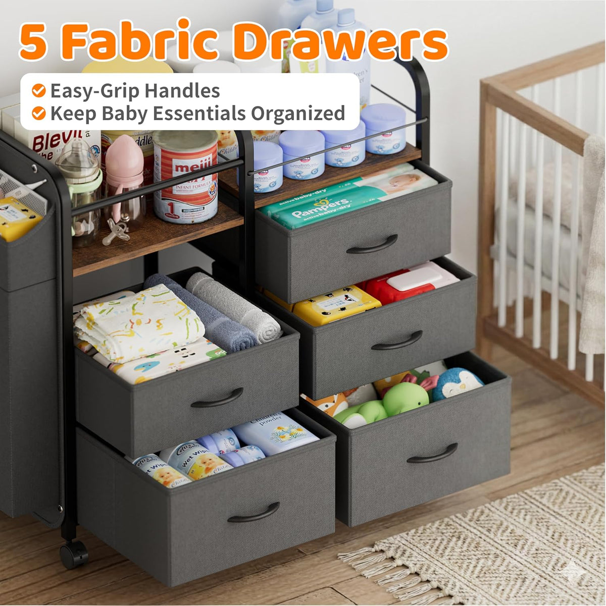 Baby Diaper Caddy Organizer Cart - Baby Organizers and Storage