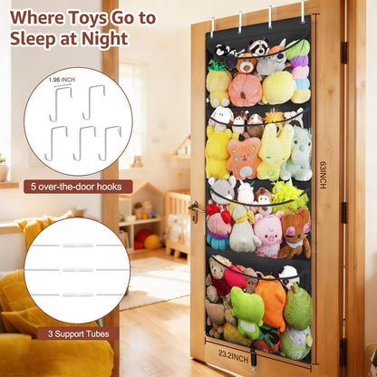 Over Door Stuffed Animal Storage, Hanging Plush Toy Organizer Holder