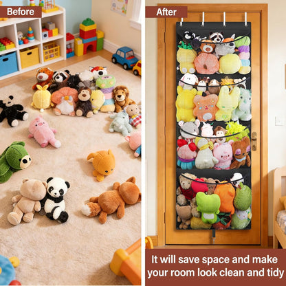 Over Door Stuffed Animal Storage, Hanging Plush Toy Organizer Holder