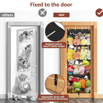 Over Door Stuffed Animal Storage, Hanging Plush Toy Organizer Holder