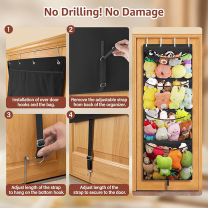 Over Door Stuffed Animal Storage, Hanging Plush Toy Organizer Holder