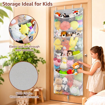 Over Door Stuffed Animal Storage, Hanging Plush Toy Organizer Holder