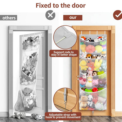 Over Door Stuffed Animal Storage, Hanging Plush Toy Organizer Holder