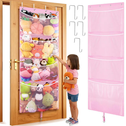 Over Door Stuffed Animal Storage, Hanging Plush Toy Organizer Holder