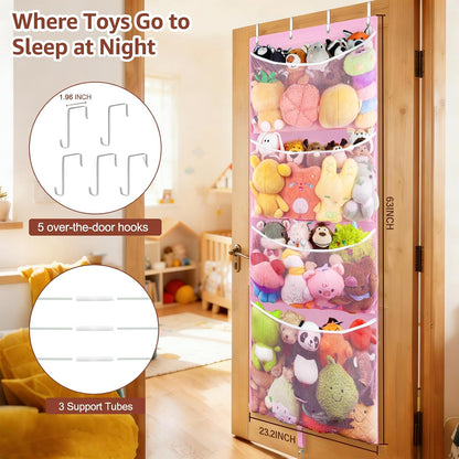 Over Door Stuffed Animal Storage, Hanging Plush Toy Organizer Holder