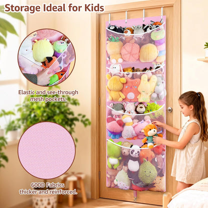 Over Door Stuffed Animal Storage, Hanging Plush Toy Organizer Holder