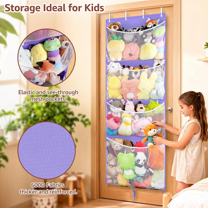 Over Door Stuffed Animal Storage, Hanging Plush Toy Organizer Holder